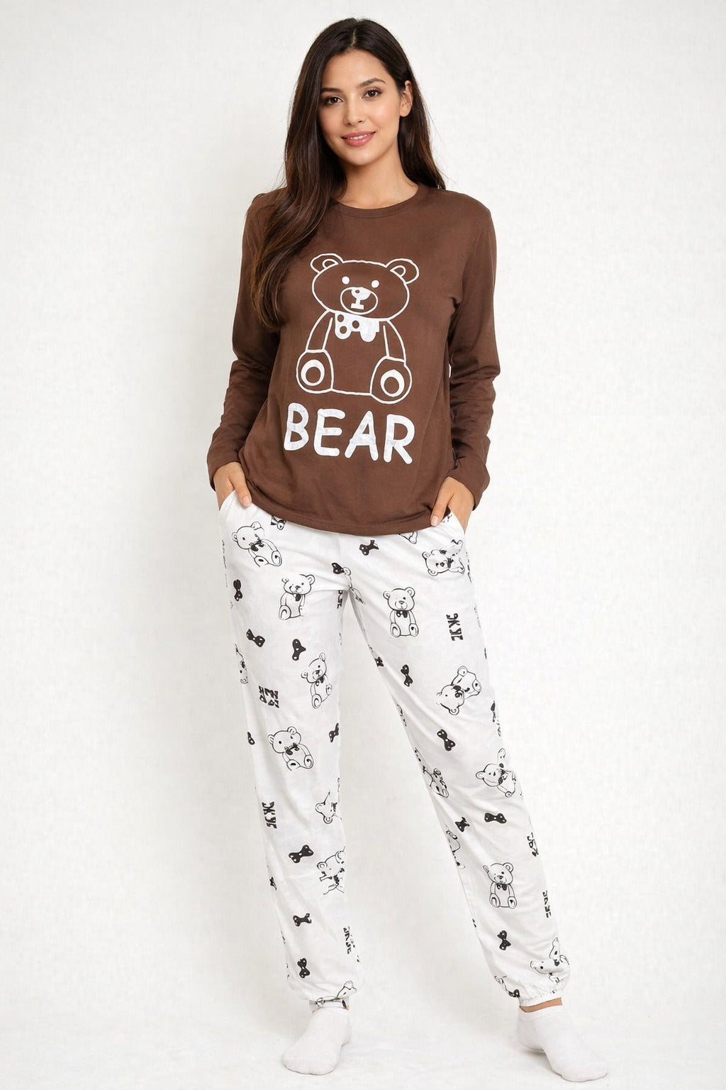 Bear Print Night Dress for Girls & Women – Cute & Comfortable Sleepwea –  The Product Parlour