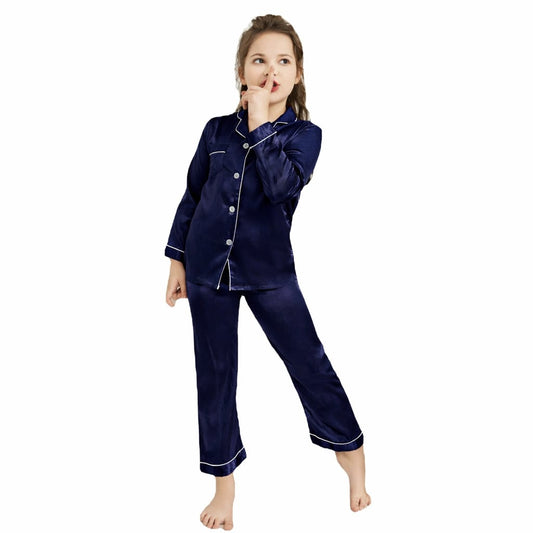 Kids Silk Night Suit – Trouser & Shirt
