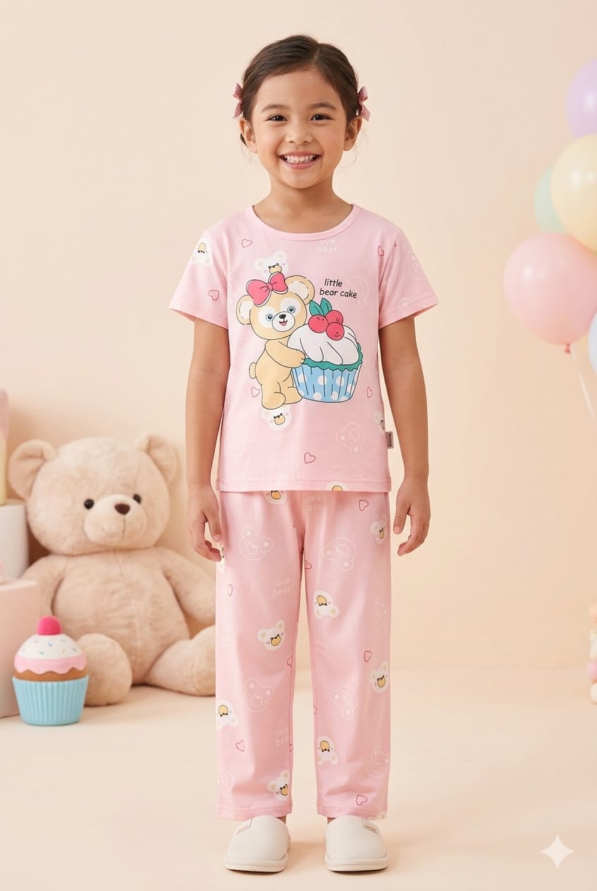 Pink Bear Kids' Nightwear Set
