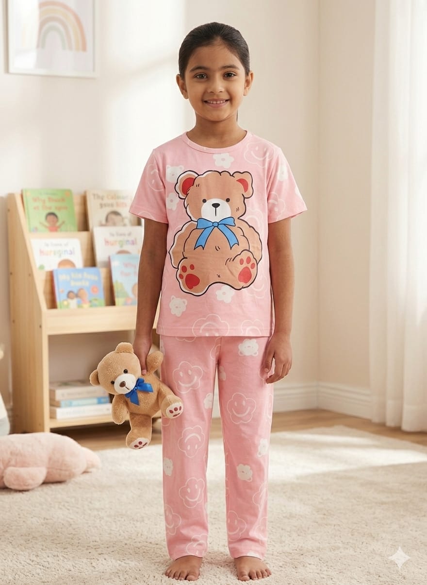 Pink Teddy Bear Kids' Nightwear Set