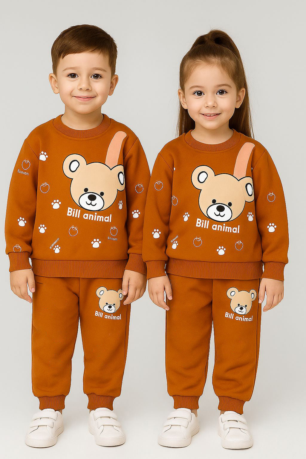 Bear Bill Animal Printed Kids Fleece Tracksuit