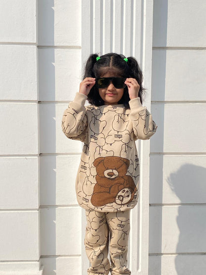 Big Bear Printed Kids Fleece Tracksuit