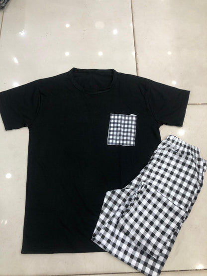 Red Panda & Black Check Pocket Pack of 2 Night Suits