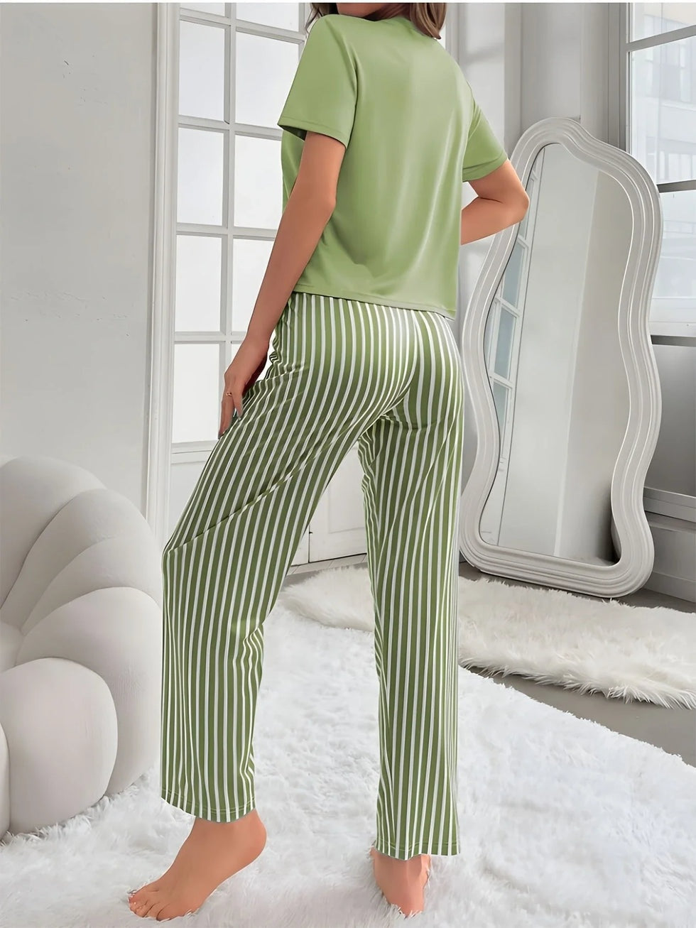 Women's Green Sunflowers Heart Printed Night Suit made from premium cotton jersey fabric with sunflower and heart prints for soft, breathable, all-season comfort.