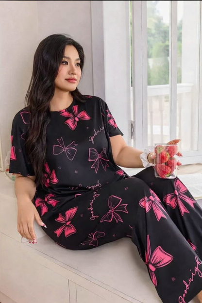 Black & Pink Premium Night Suit