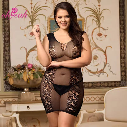 Fishnet Sparkle Plus Size Bodystocking