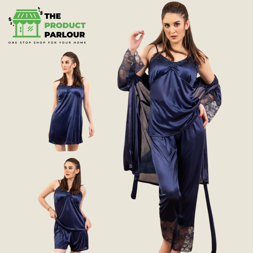5 Piece Bridal Nighty Set Lycra Silk Jersey Non-Padded Nightwear (Art 361)