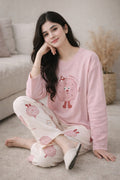 Happy Day Cartoon Design Night Suit for Girls & Women – Premium Fabric Sleepwear