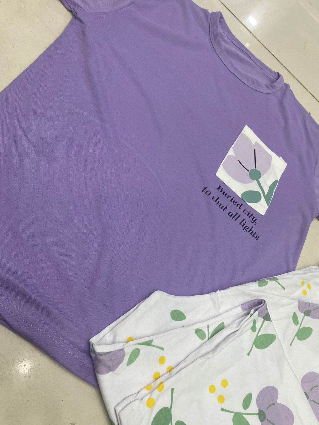 Purple Pocket Design Night Dress for Women – Cotton Fabric Comfortable Sleepwear