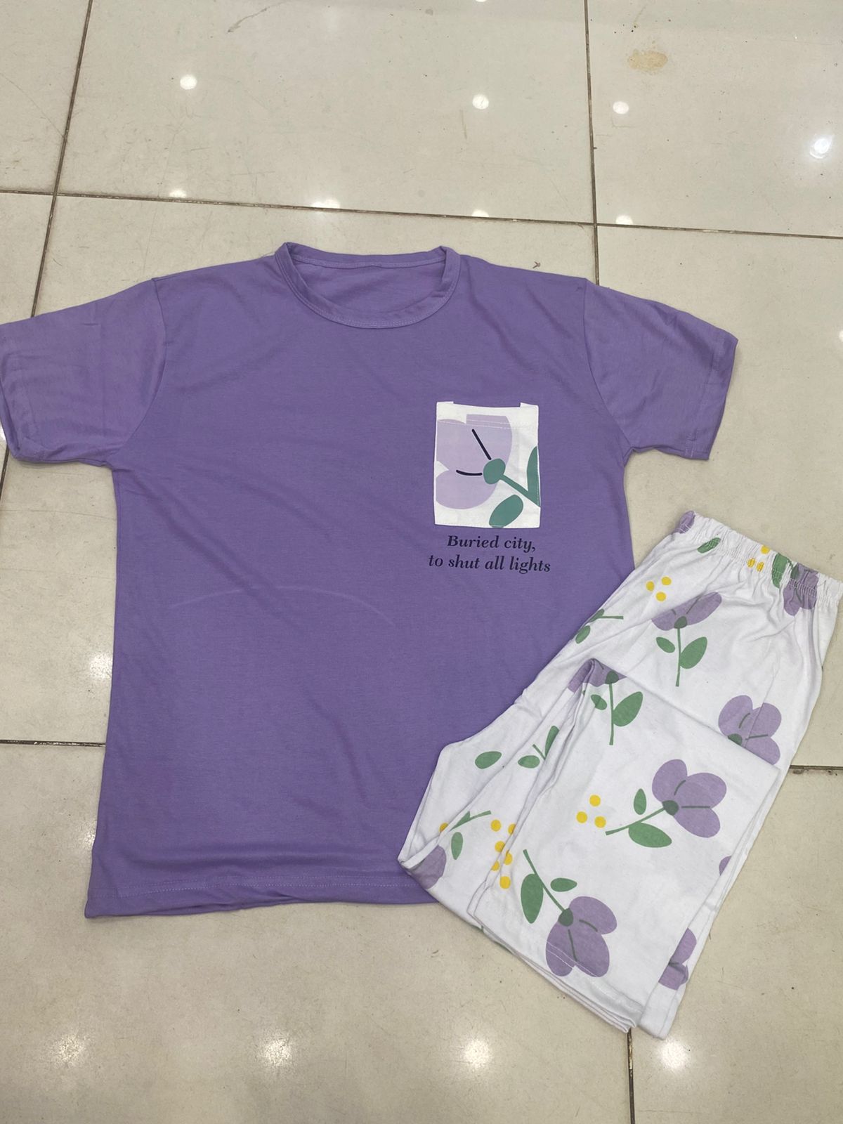 Purple Pocket Design Night Dress for Women – Cotton Fabric Comfortable Sleepwear