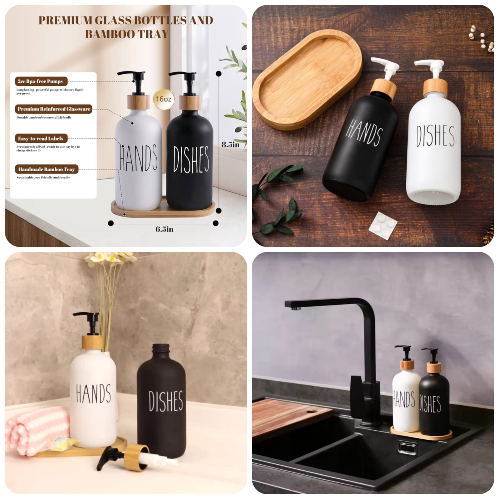Ceramic Soap Dispenser for Hands & Dishes – Round Shape