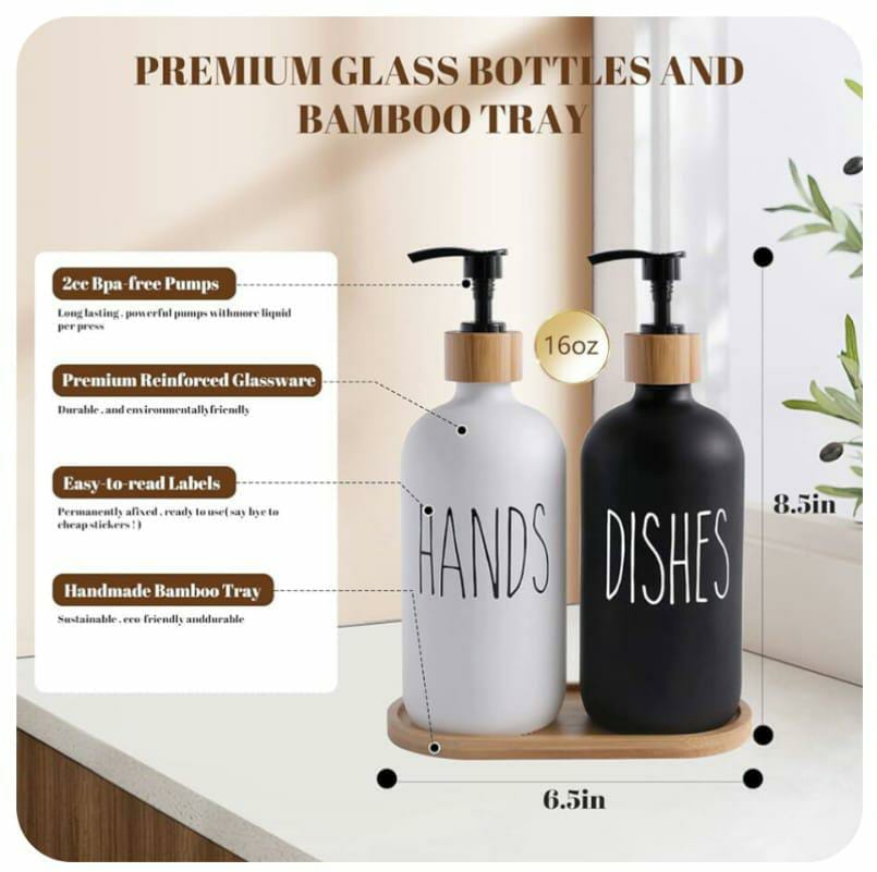 Ceramic Soap Dispenser for Hands & Dishes – Round Shape