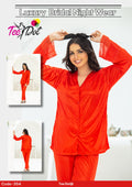 Premium Silk 2 Piece Nightwear Set for Women – Soft Comfortable Night Suit (Free Size)