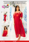 Premium Silk 2 Piece Nightwear Set (Article 357) – Free Size Soft Sleepwear (4 Colours)