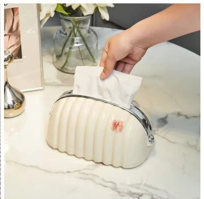 Shell Design Tissue Box – Elegant Decorative Tissue Holder for Home & Car