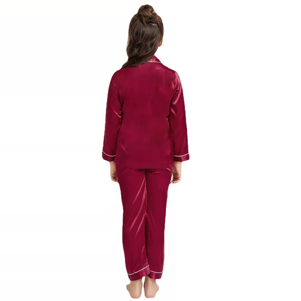 Kids Silk Night Suit – Trouser & Shirt