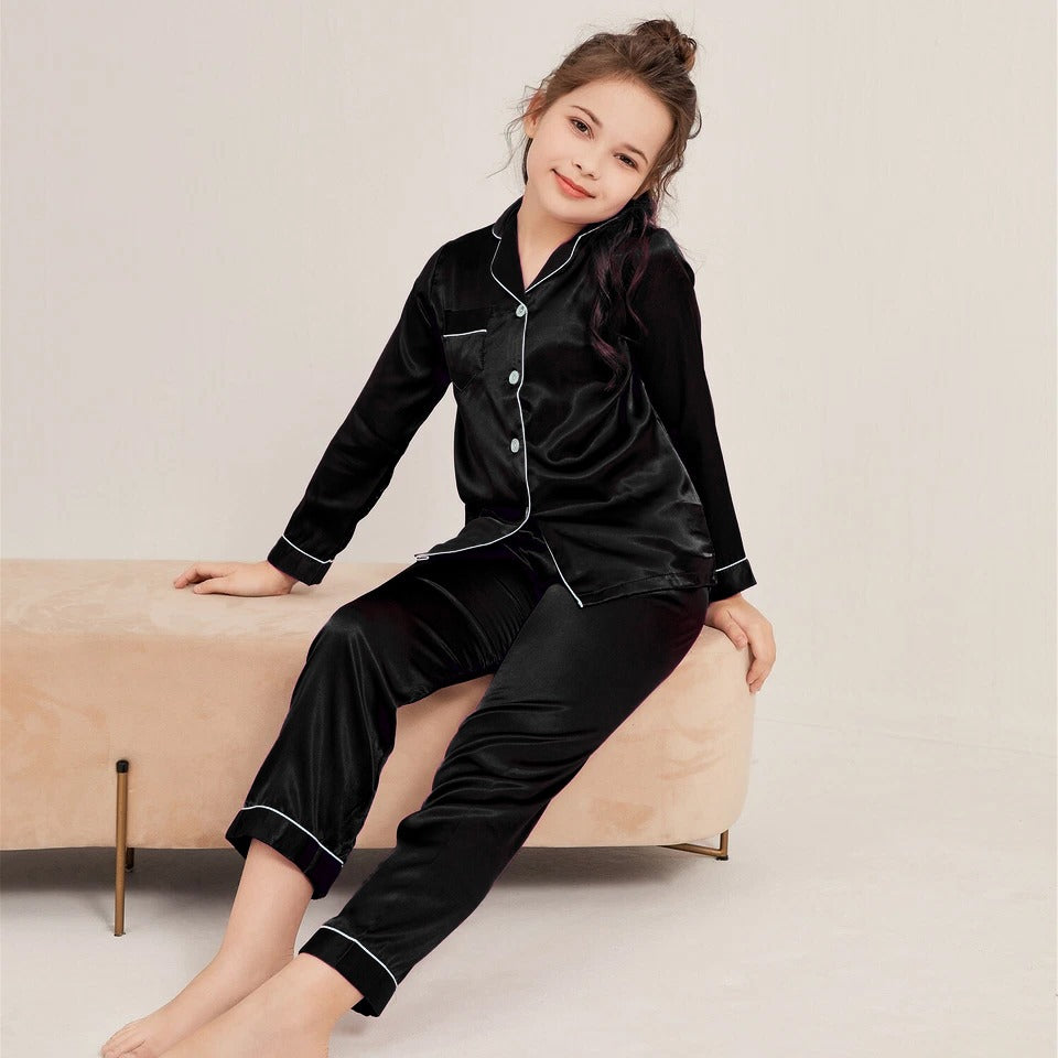 Kids Silk Night Suit – Trouser & Shirt