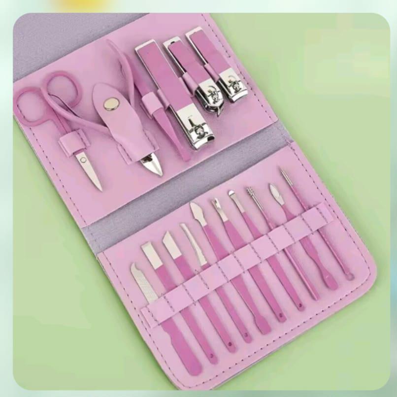 16 PCs Nail Kit Pouch – Complete Manicure Pedicure Set with Travel Case