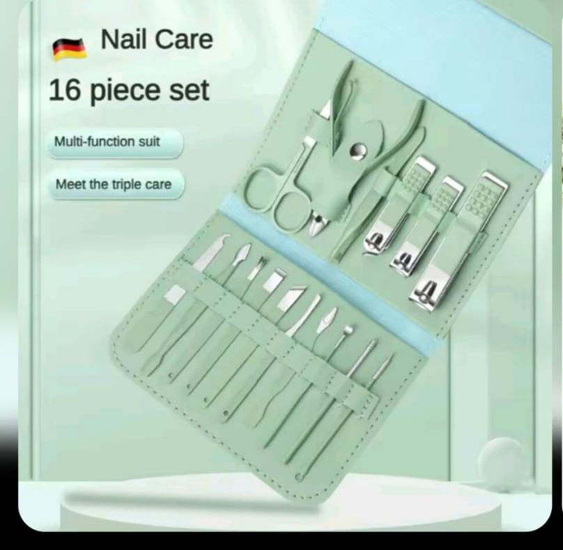 16 PCs Nail Kit Pouch – Complete Manicure Pedicure Set with Travel Case