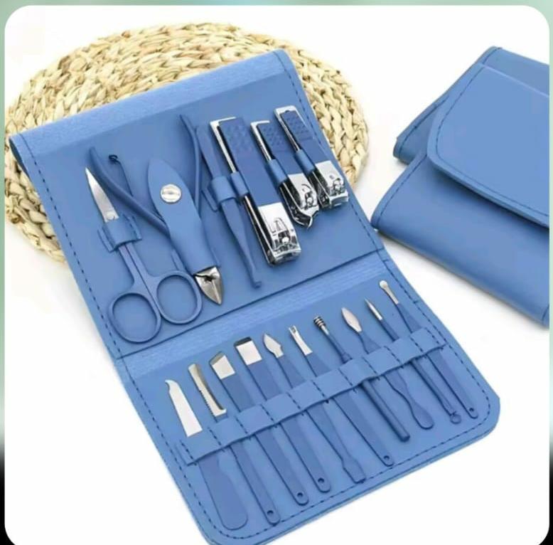 16 PCs Nail Kit Pouch – Complete Manicure Pedicure Set with Travel Case