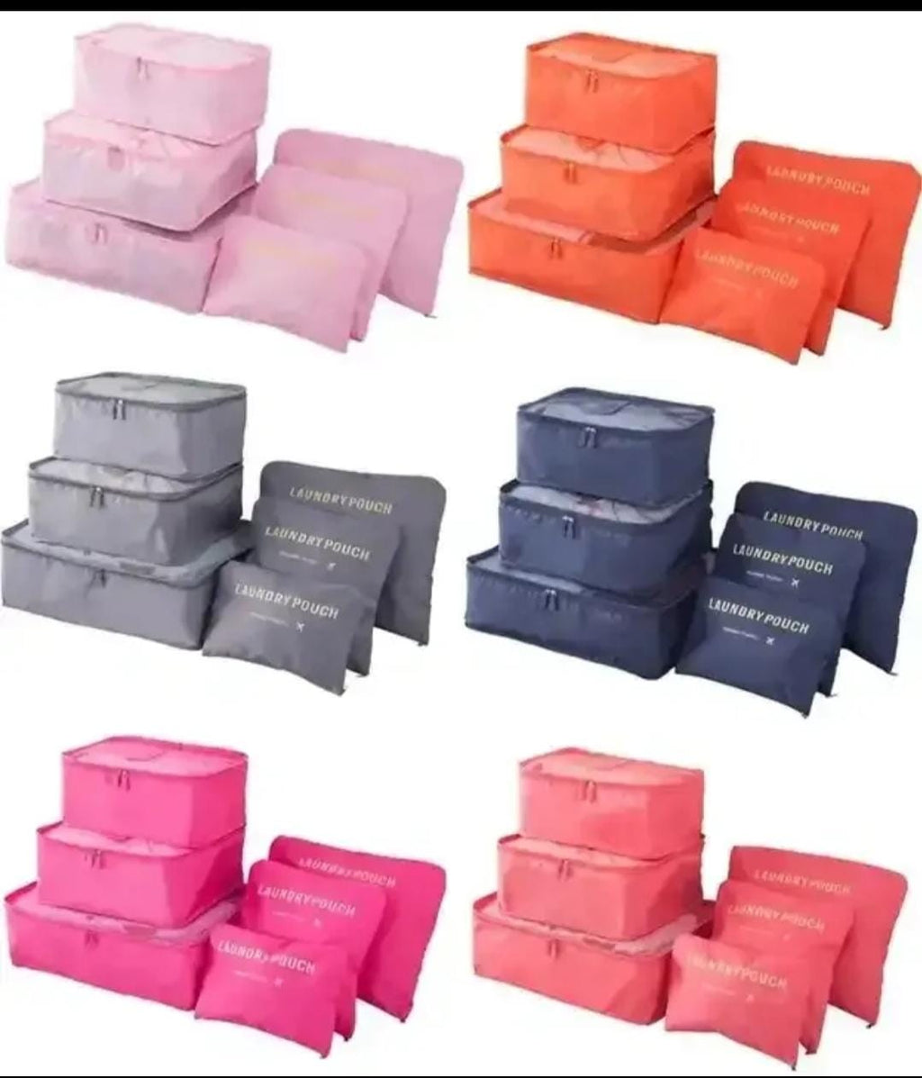 Travel 6 Pcs Pouch Organizer Set – Multipurpose Packing Cubes