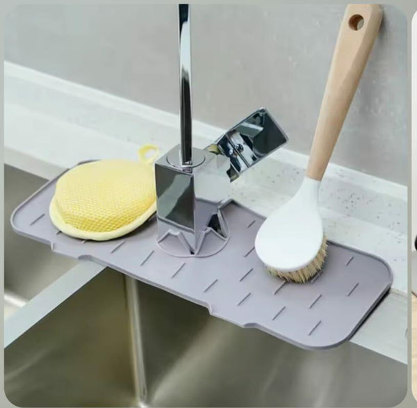 Silicone Faucet Mat – Splash Guard Sink Organizer