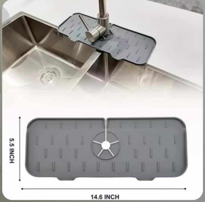 Silicone Faucet Mat – Splash Guard Sink Organizer