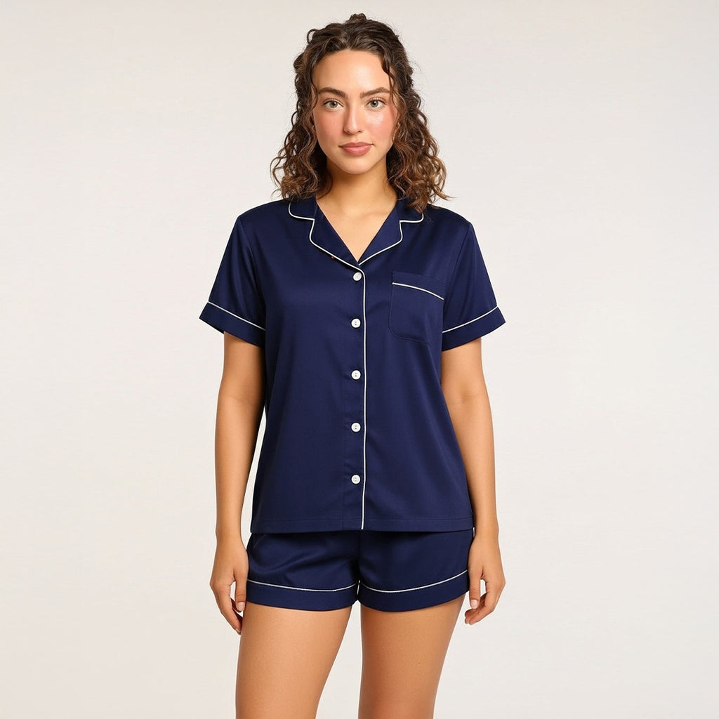 Premium Silk Shirt Cami Set – Soft Comfortable Nightwear