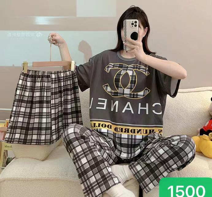 Premium 3 Piece Branded Cotton Nightwear Set