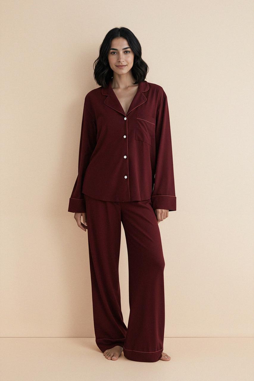 Soft Linen Nightwear Set – Premium Turkish Sleepwear