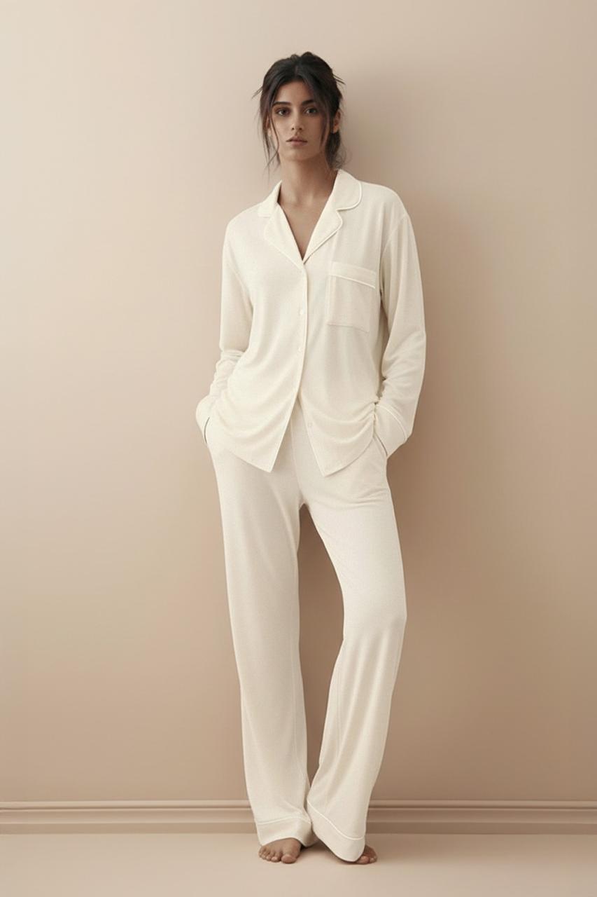 Soft Linen Nightwear Set – Premium Turkish Sleepwear