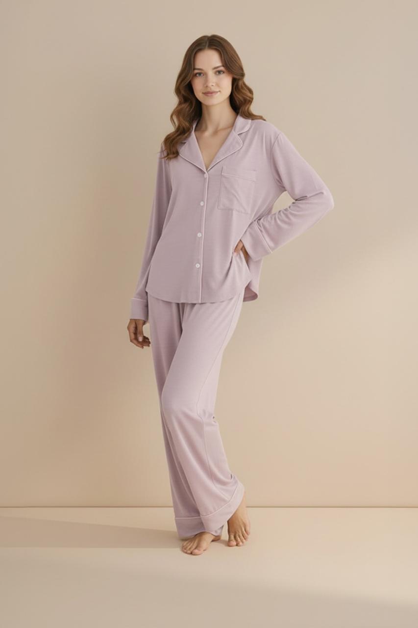 Soft Linen Nightwear Set – Premium Turkish Sleepwear