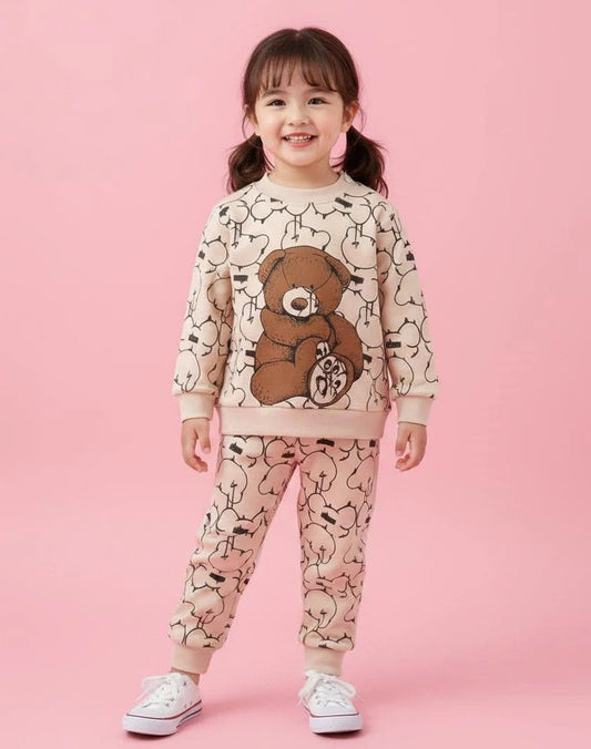 Big Bear Printed Kids Fleece Tracksuit