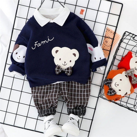 Blue Panda Printed Kids Fleece Tracksuit