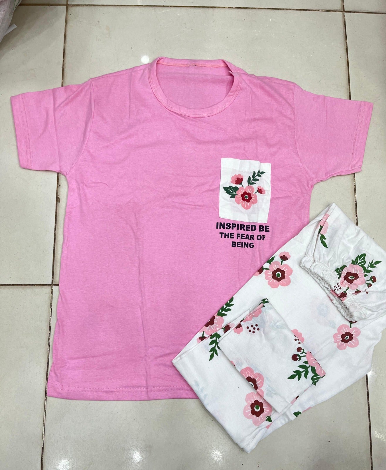 Flower Printed Night Suit for Women – Premium Cotton Jersey Summer Sleepwear