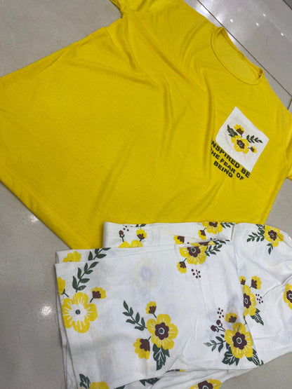 Flower Printed Night Suit for Women