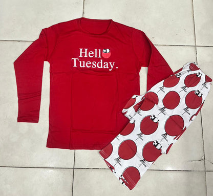 Red Full Sleeves Premium Night Suit