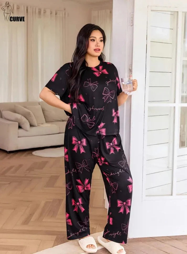 Black & Pink Premium Night Suit