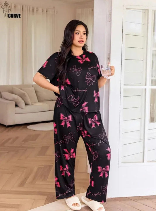 Black & Pink Premium Night Suit