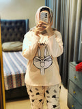 Pink Bunny Printed Night Suit – Soft Cotton Sleepwear