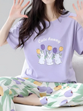 Cute Bunny Printed Night Suit For Women