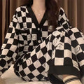Black with White Smiley V-Neck Button Printed Night Suit