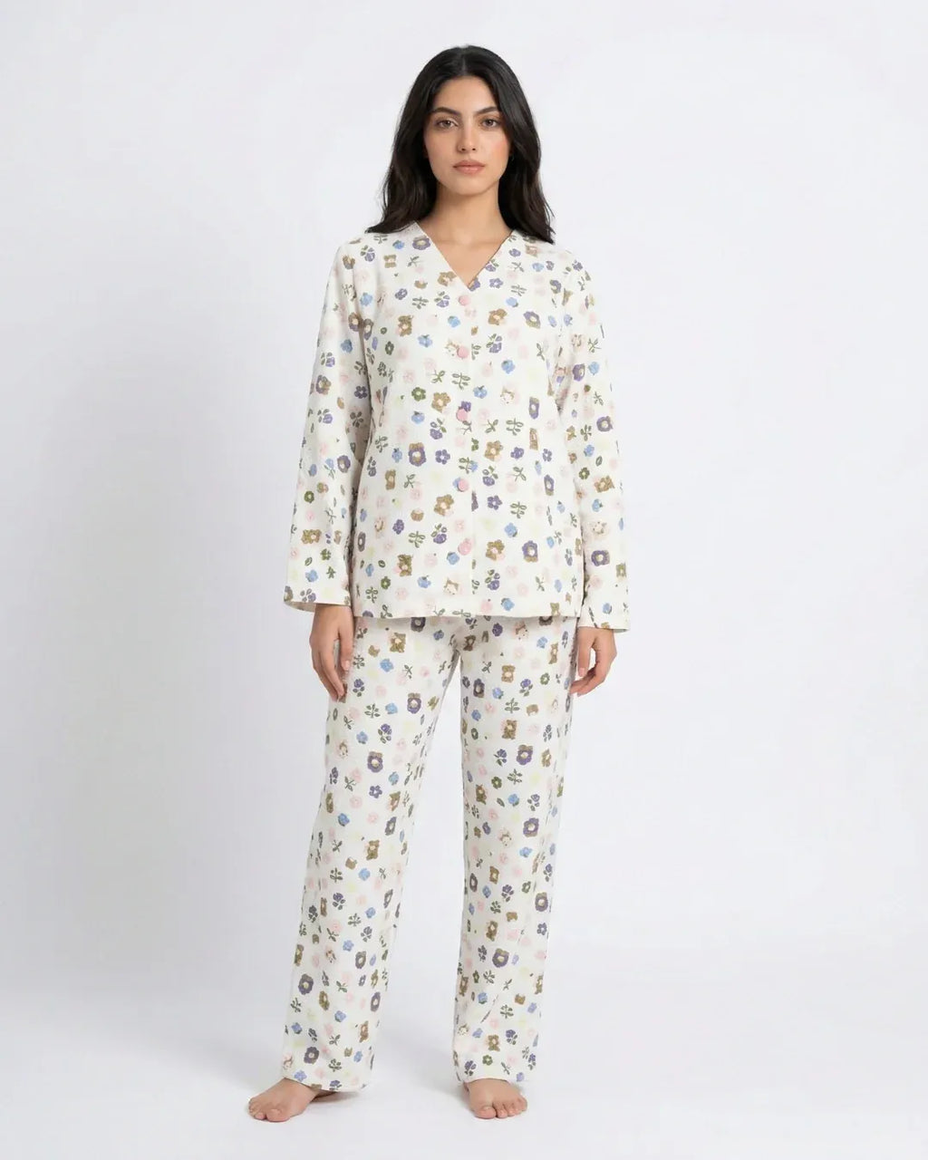 Summer Crinkled Pajama Suit – Pastel Bloom