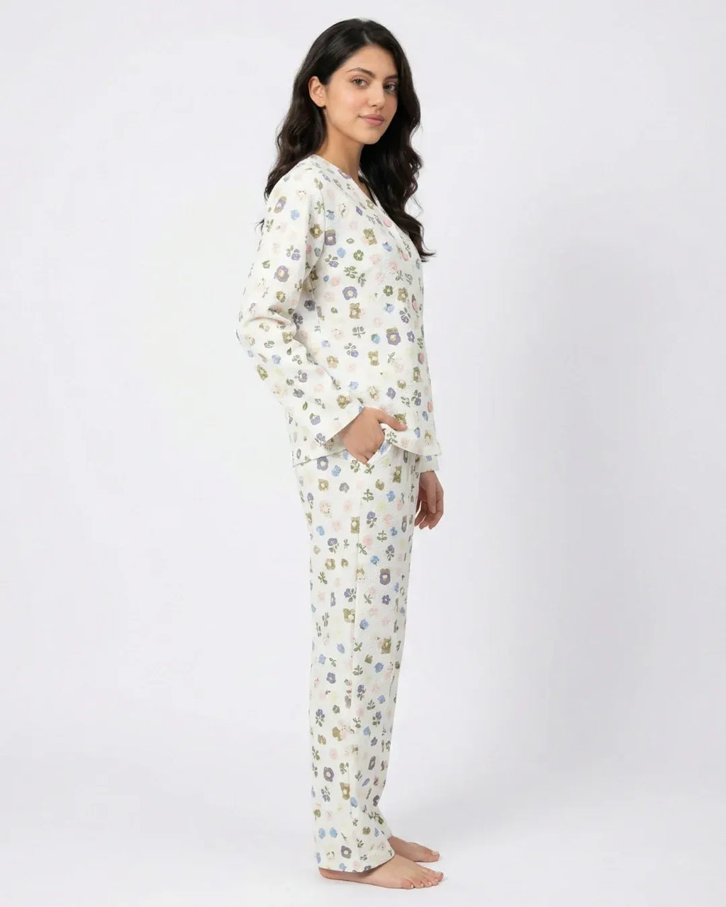 Summer Crinkled Pajama Suit – Pastel Bloom