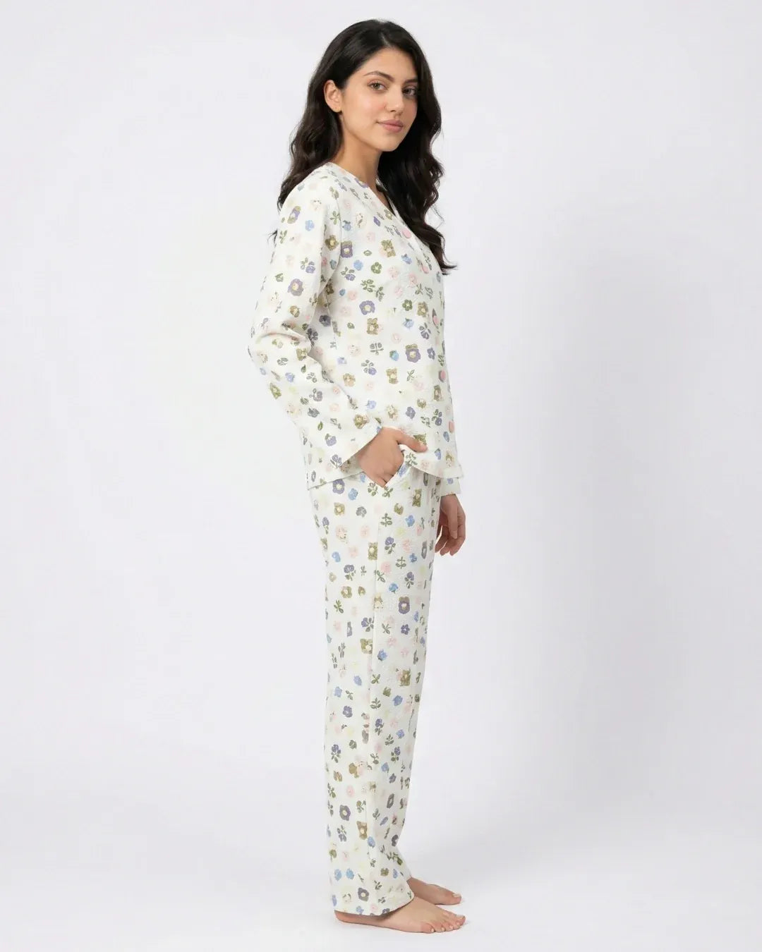 Summer Crinkled Pajama Suit – Pastel Bloom