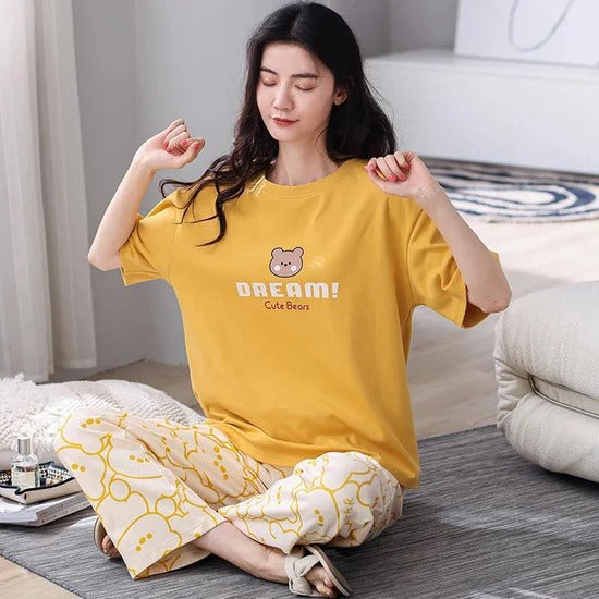 Dream Bear Printed Night Suit – Soft Comfortable Sleepwear