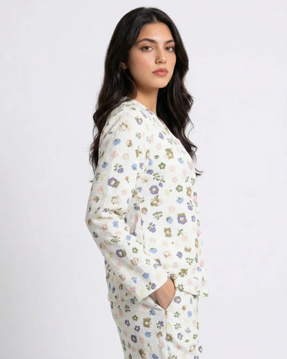 Summer Crinkled Pajama Suit – Pastel Bloom
