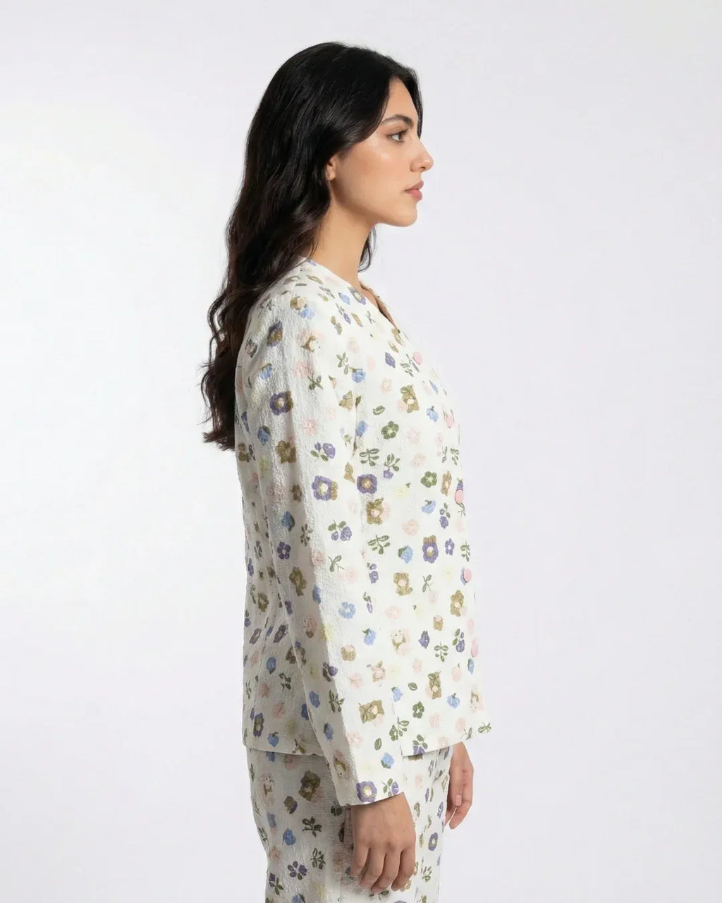 Summer Crinkled Pajama Suit – Pastel Bloom