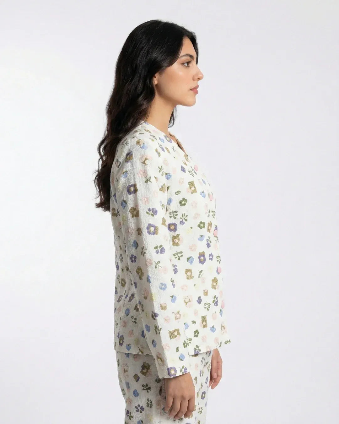 Summer Crinkled Pajama Suit – Pastel Bloom