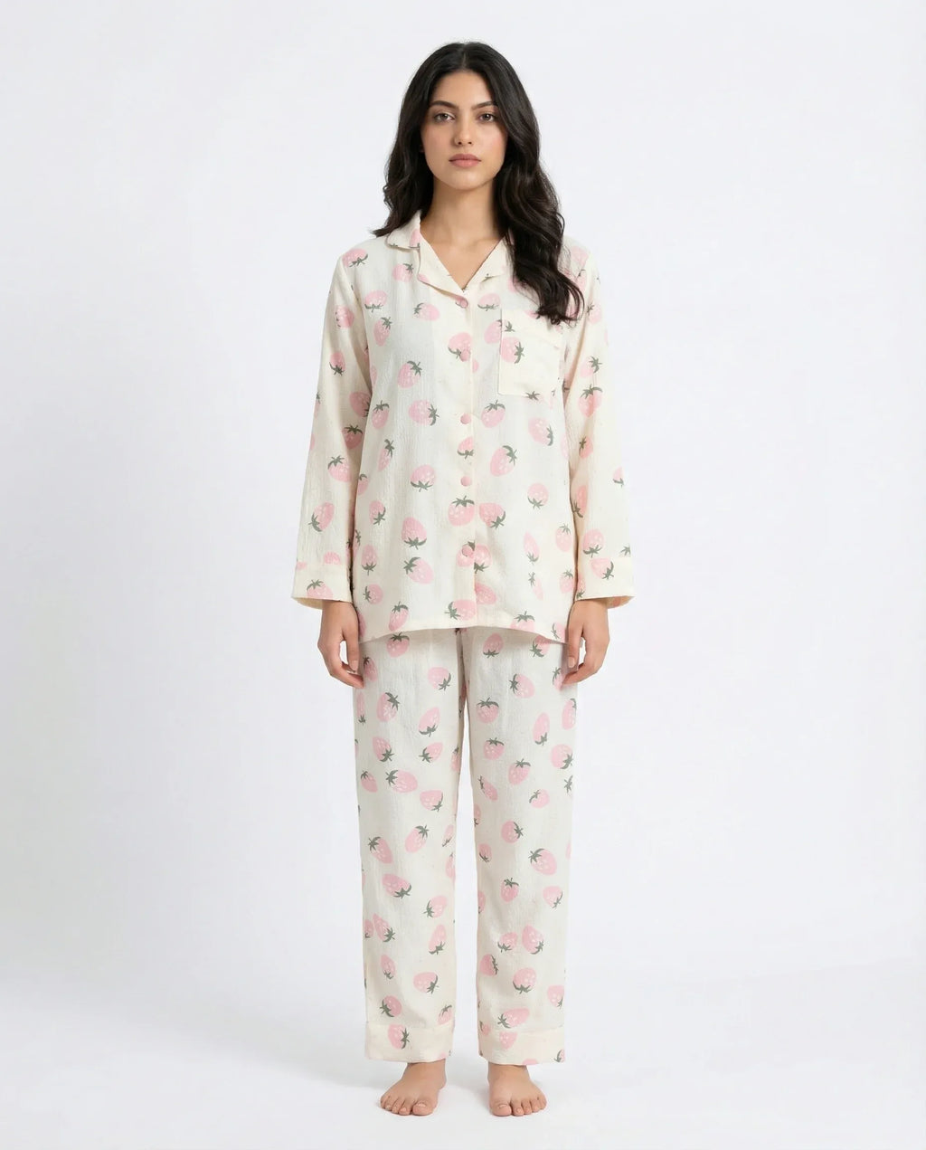 Summer Crinkled Pajama Suit – Juicy Blush